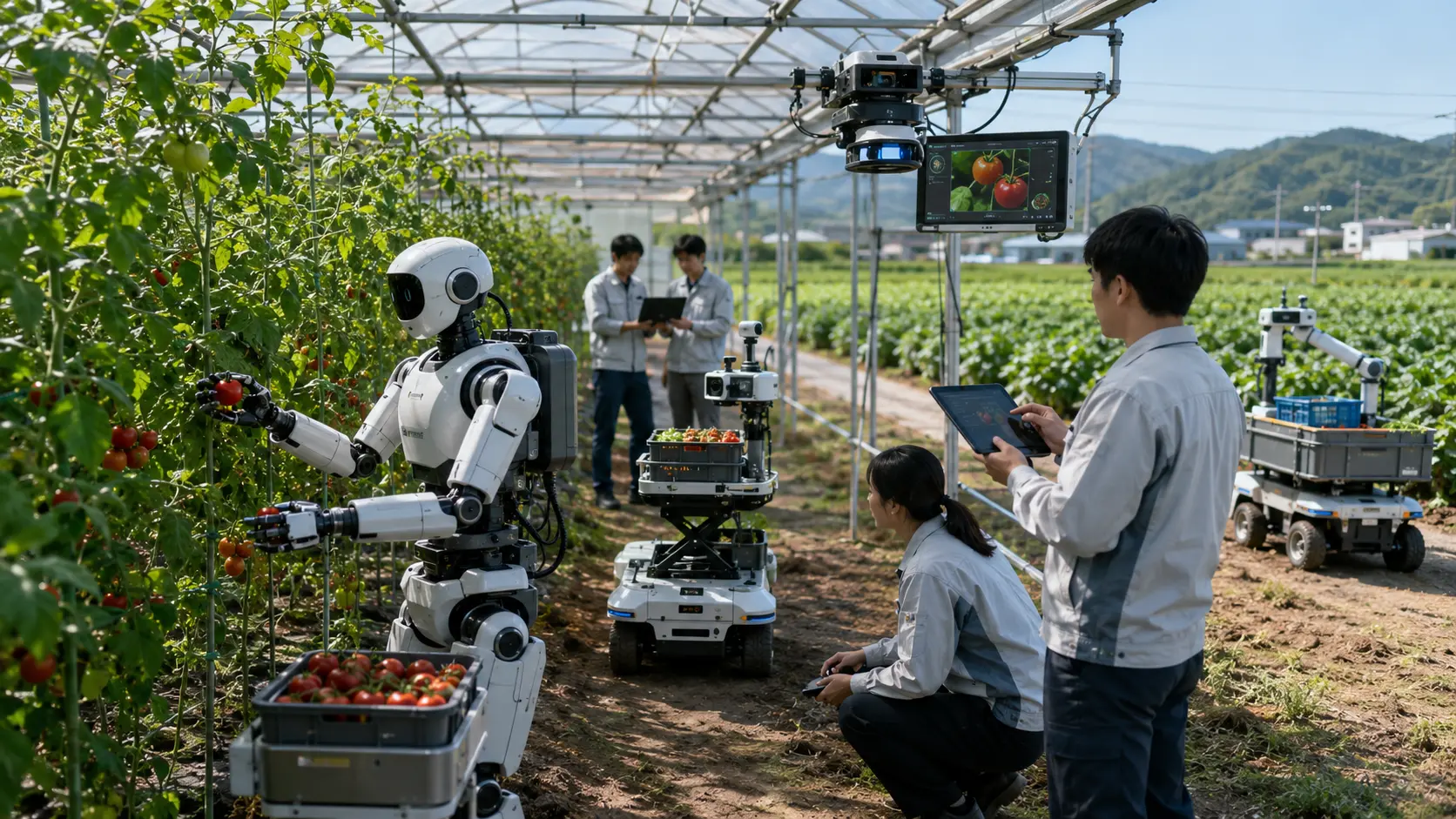 農地でロボット応用実験